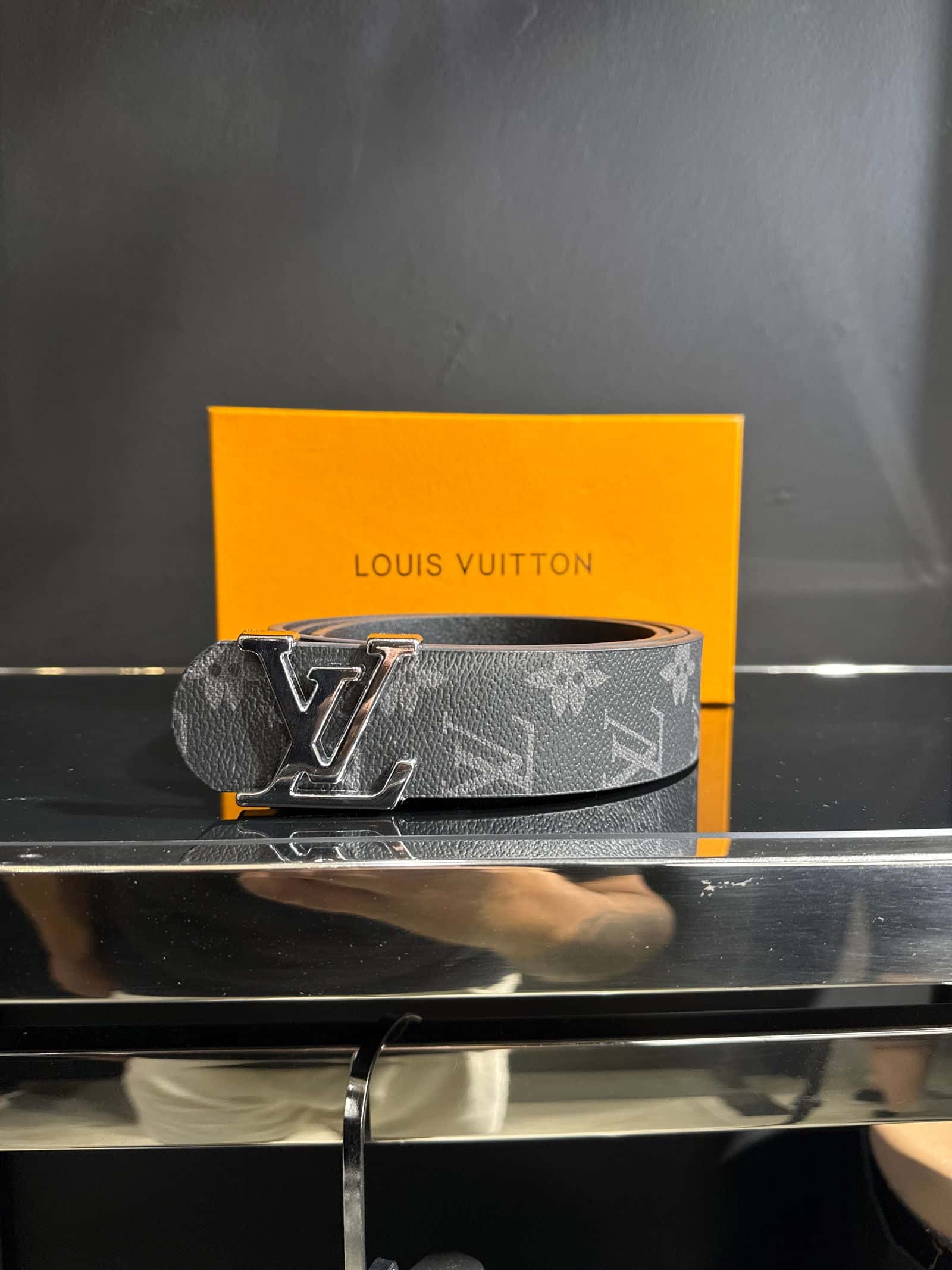 LV - Black - Monogram/Silver - Belt - PresidentGreece.Shop
