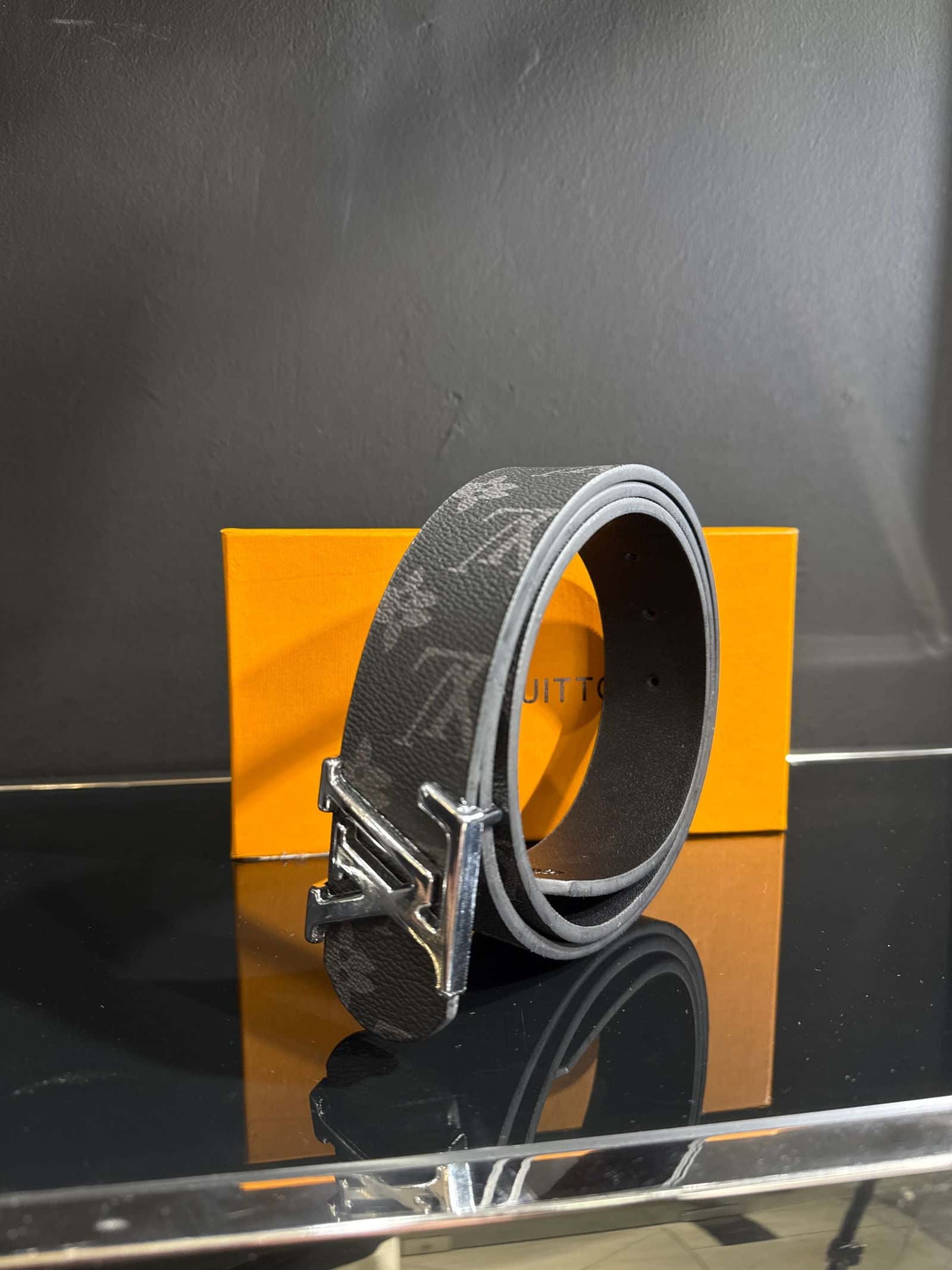 LV - Black - Monogram/Silver - Belt - PresidentGreece.Shop