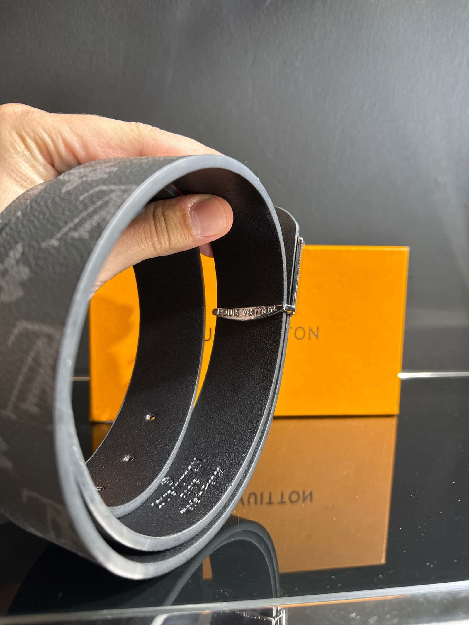 LV - Black - Monogram/Silver - Belt - PresidentGreece.Shop